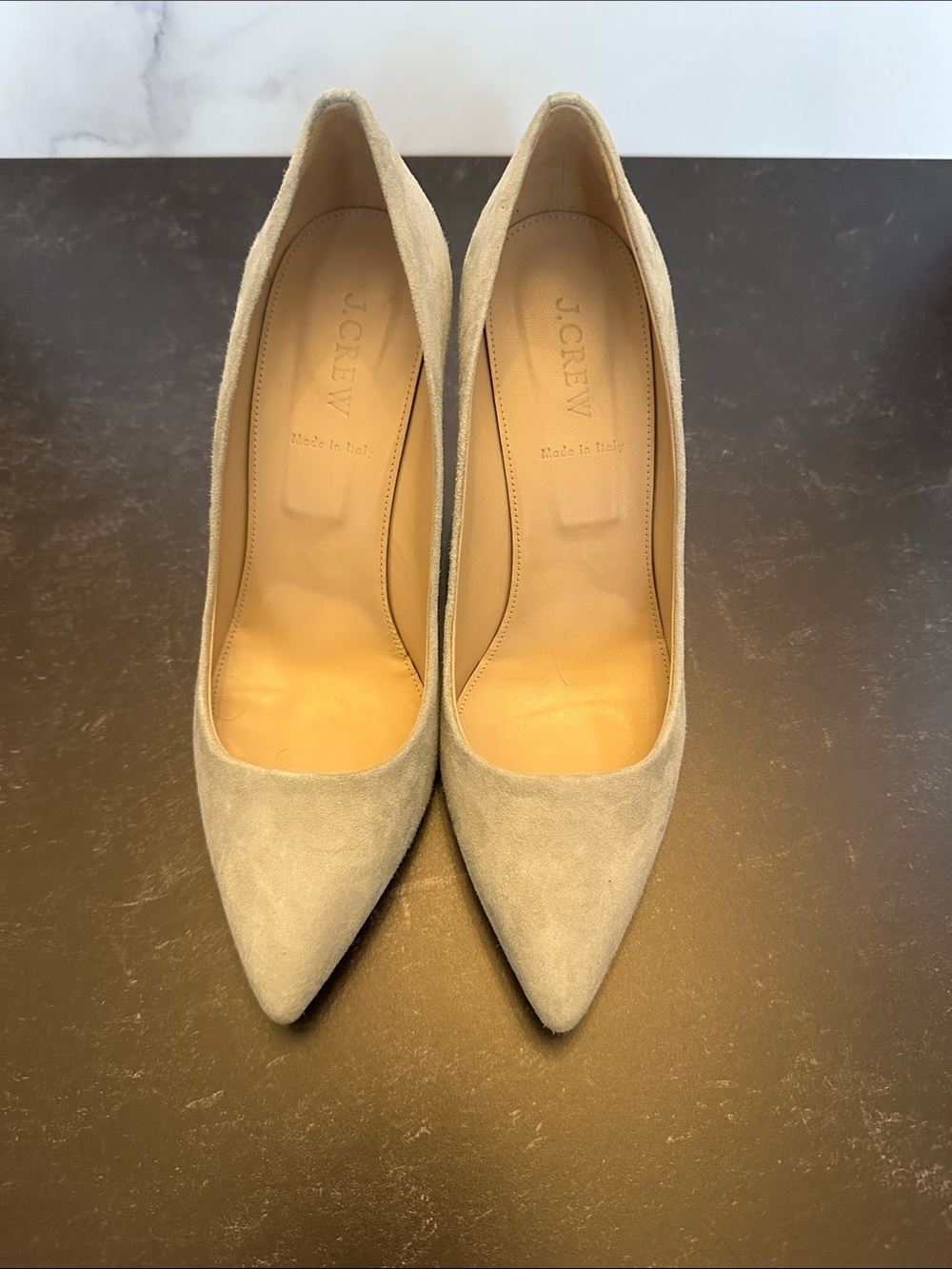 J. Crew Suede Pointed-Toe Pumps in Gray